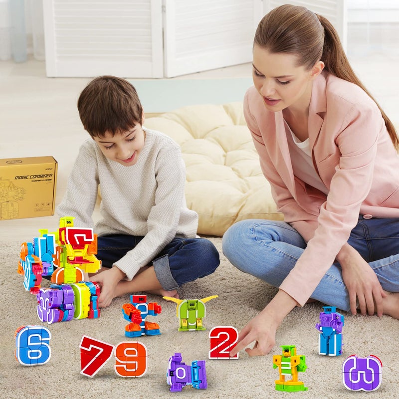 Lydaz Number Bots Toys for Kids  Number Robots Block  Preschool Action Learning Education Math Autism Toys for Toddlers  Classroom Valentines Birthday Gifts for Boys 2 3 4 5Years Old(10Pcs) - Image 5